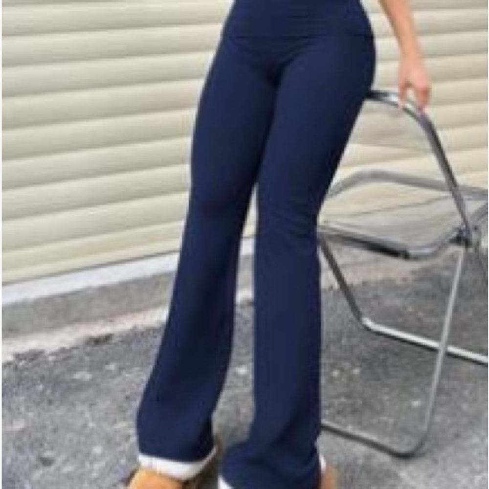 SHEIN Blue Flare Boot Cut Pants